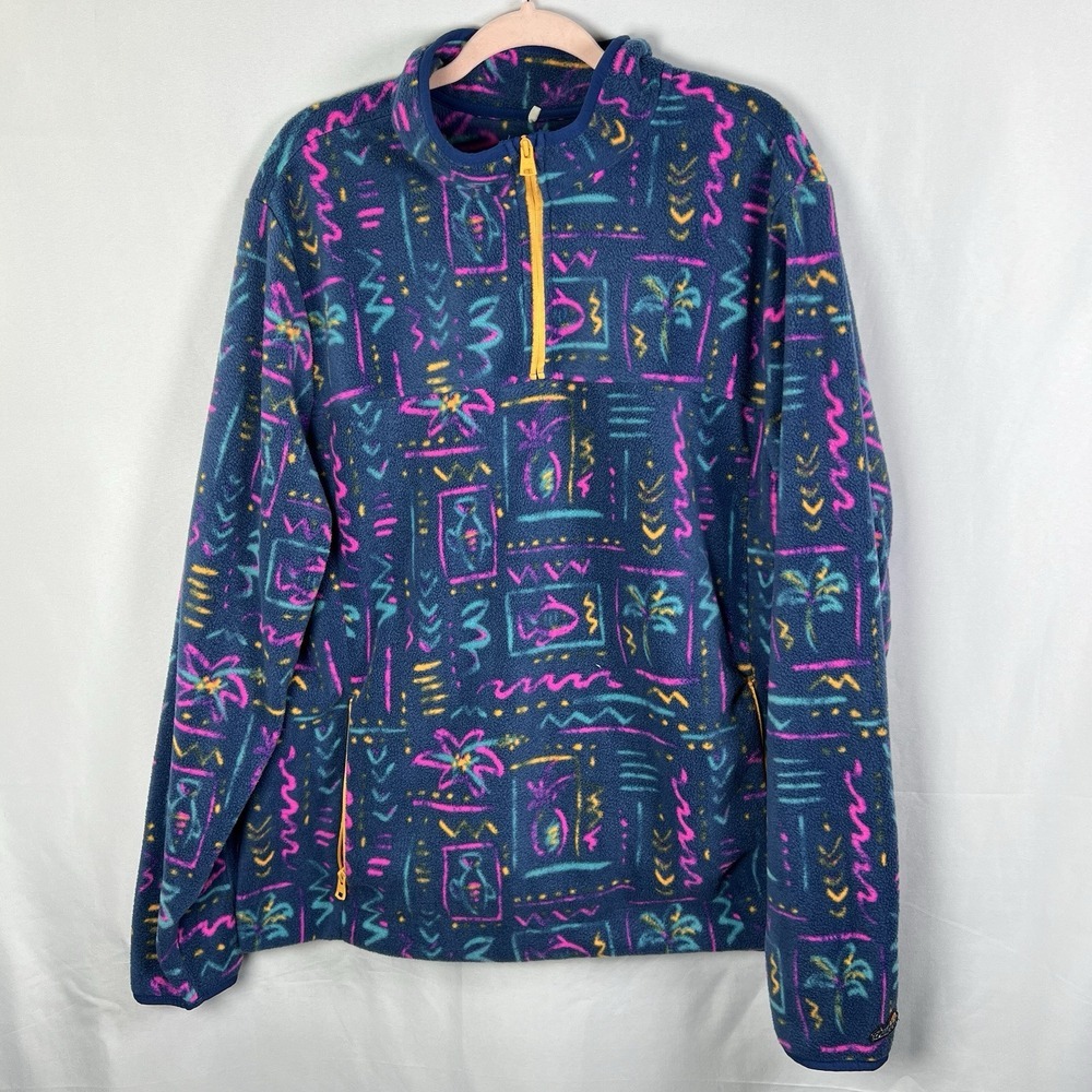 Chubbies Chilly Vibe Quarter Zip Fleece Pullover Graphic Print Mens Size XXLarge